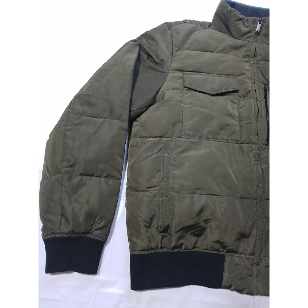 DKNY Olive Green Quilted Puffer Jacket - Picture 3 of 16